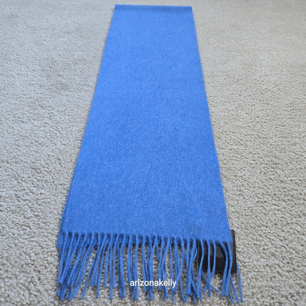 NWT Phenix 100% Cashmere Scarf Blue Fringe Nordstrom - Picture 5 of 8